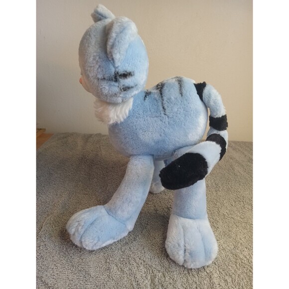 Vintage Animal Alley Plush Light Blue Black Tabby Cat Kitten 12” 2000 AT - Picture 2 of 5